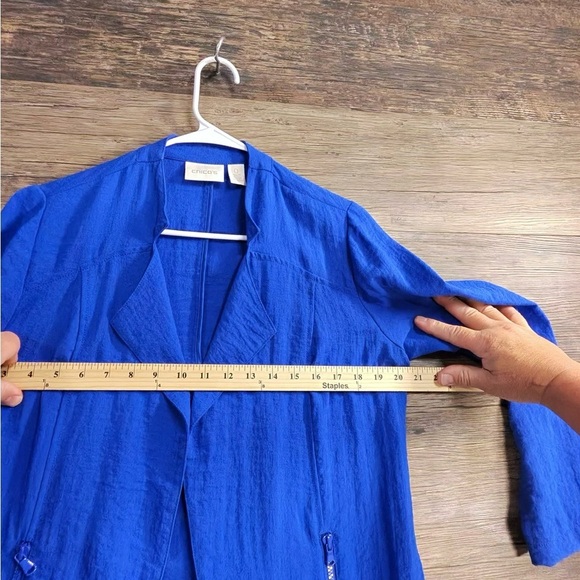 Chico's Royal Blue Textured Jacket Blazer - Picture 4 of 7